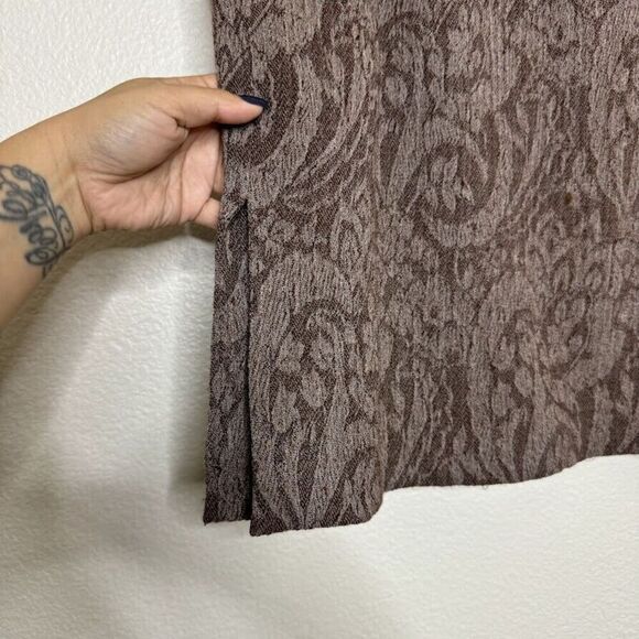 Valentino Skirt S 10 Jacquard Lace Print Brown Pencil Vintage Dark Romantic Goth - Picture 5 of 13